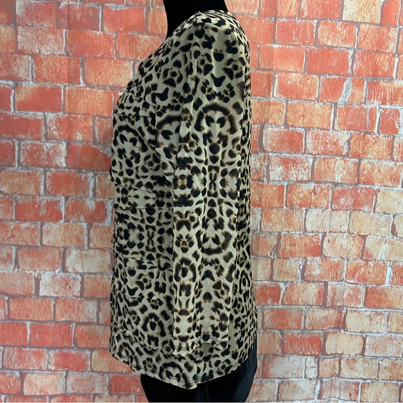 Alfani Tiered Front Animal Print Mesh Top - Picture 3 of 7